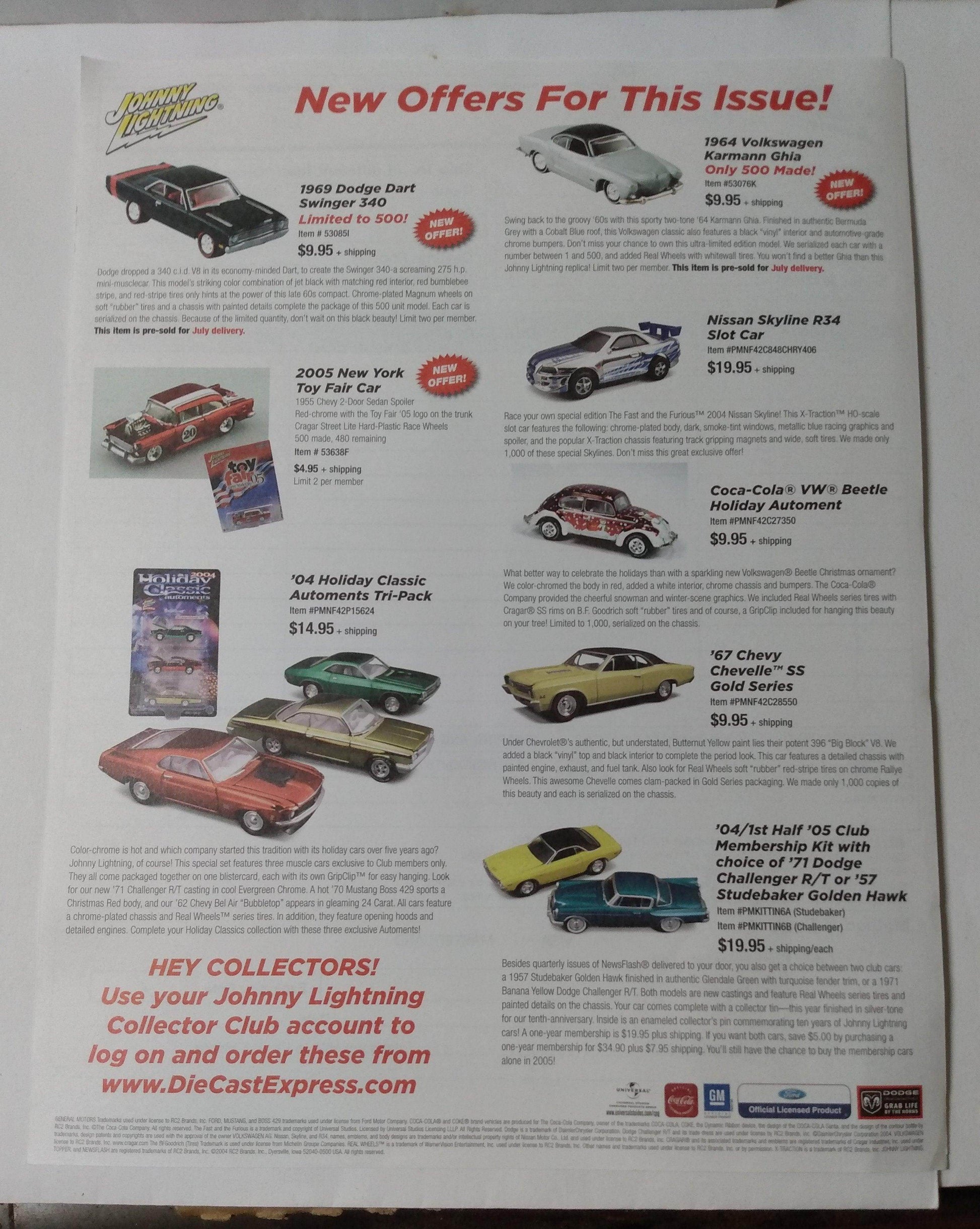 Johnny Lightning Newsflash Diecast Newsletter Issue #43 January 2005 - TulipStuff