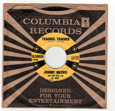 Johnny Mathis All The Time b/w Teacher Teacher 7" 1958 Columbia - TulipStuff