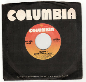 Journey Don't Stop Believin' 7" Vinyl Record Columbia 18-02567 1981 - TulipStuff