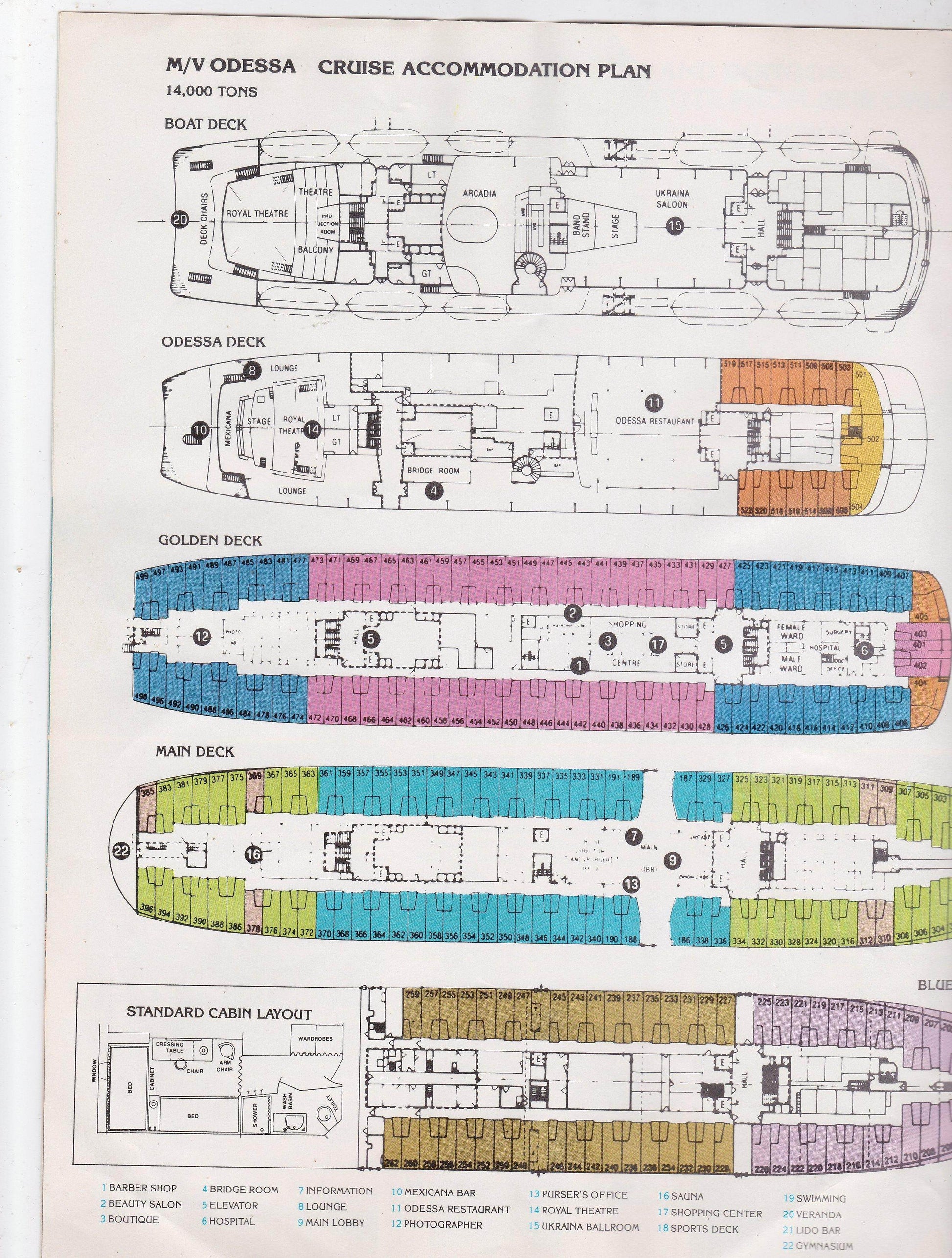 Black Sea Shipping ms Kazakhstan mv Odessa 1979-1980 Caribbean Cruises - TulipStuff