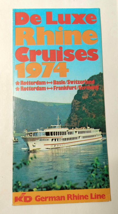 KD German Rhine Line 1974 Rhine River Cruises Rotterdam Brochure - TulipStuff