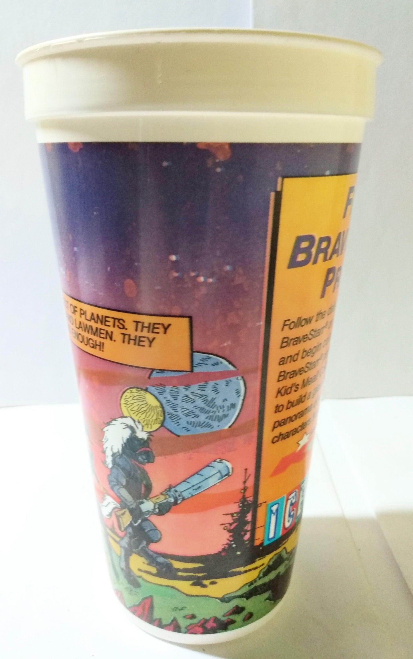Kmart ICEE Filmation BraveStarr 24 Oz Promo Plastic Cup 1987 - TulipStuff