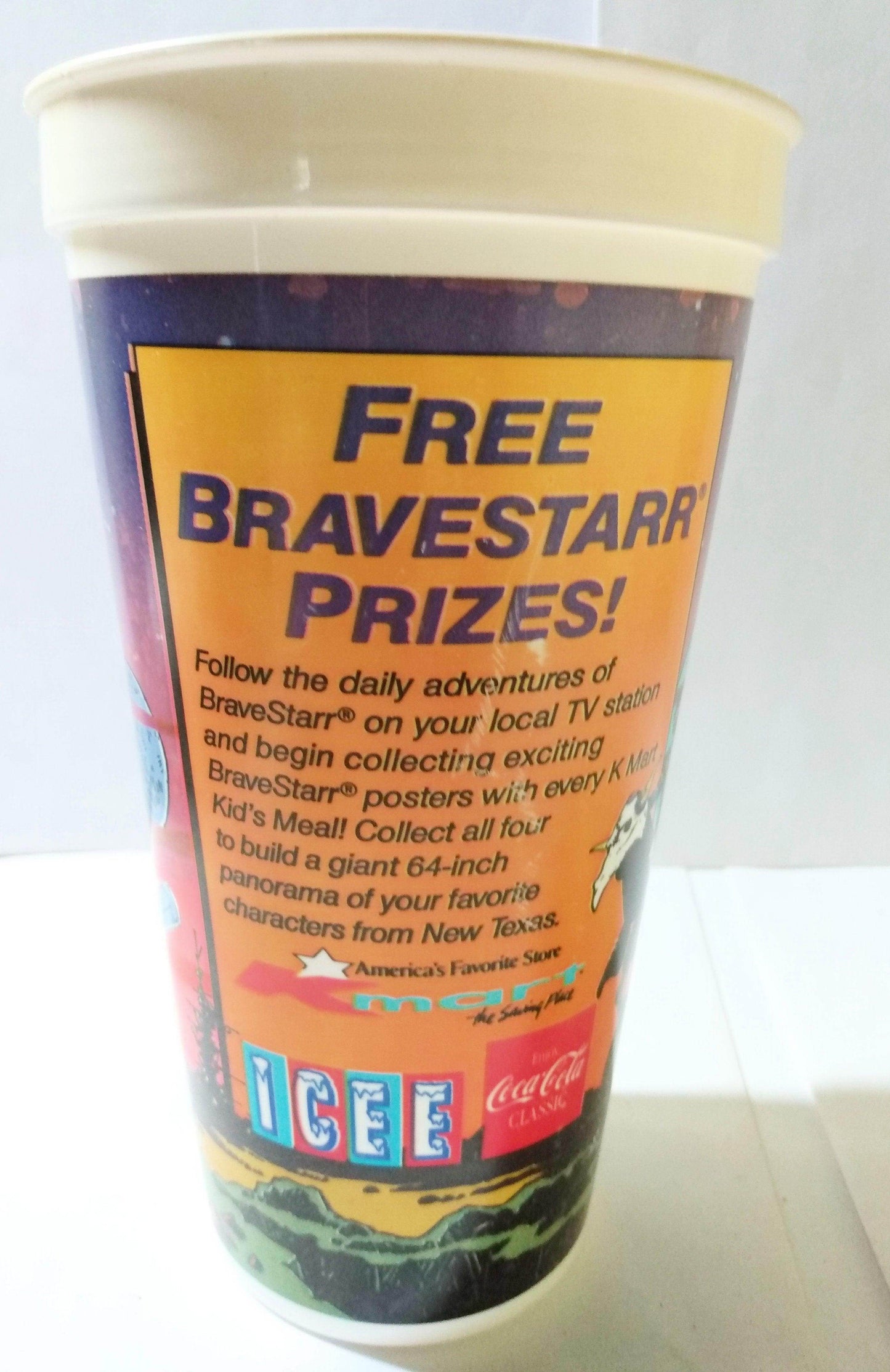 Kmart ICEE Filmation BraveStarr 24 Oz Promo Plastic Cup 1987 - TulipStuff