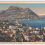 Lago di Lugano col Mont Bre e Boglia Italy Switzerland Postcard 1937 - TulipStuff