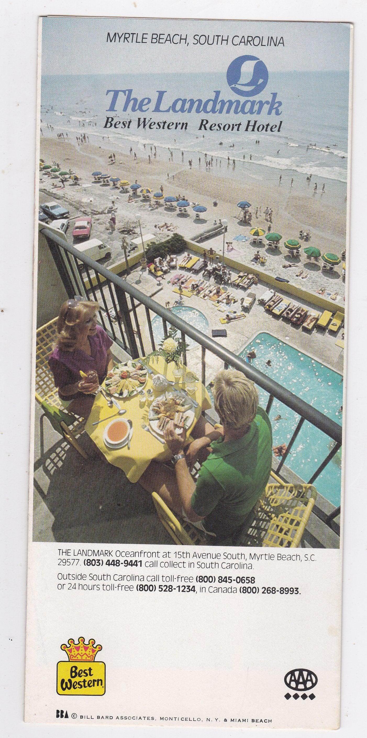The Landmark Resort Hotel Myrtle Beach SC Early 1980's Brochure - TulipStuff