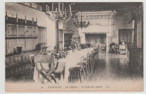 Langeais Le Chateau La Salle des Gardes 1910's French Postcard - TulipStuff