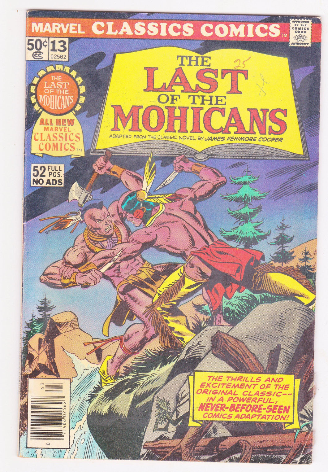 Marvel Classics Comics The Last of the Mohicans James Fenimore Cooper - TulipStuff
