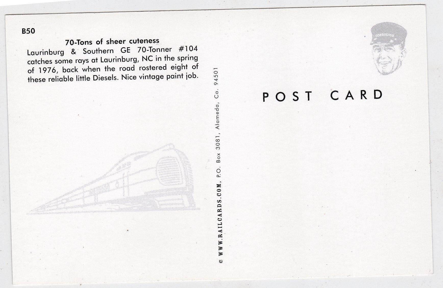 Laurinburg and Southern Railroad GE 70-tonner Diesel Locomotive 1976 - TulipStuff