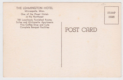 The Leamington Hotel Minneapolis Minnesota 1940's Postcard - TulipStuff
