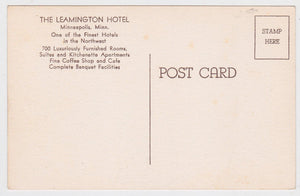 The Leamington Hotel Minneapolis Minnesota 1940's Postcard - TulipStuff