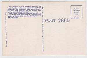 Public Library Detroit Michigan 1940's Linen Postcard - TulipStuff