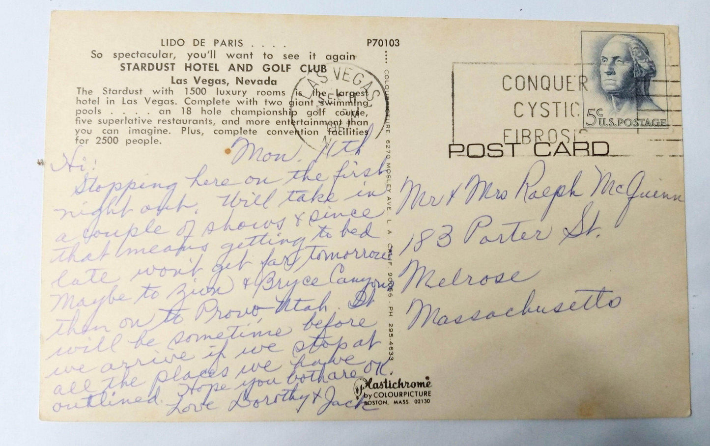 Lido De Paris Stardust Hotel And Golf Club Las Vegas Nevada 1960's - TulipStuff