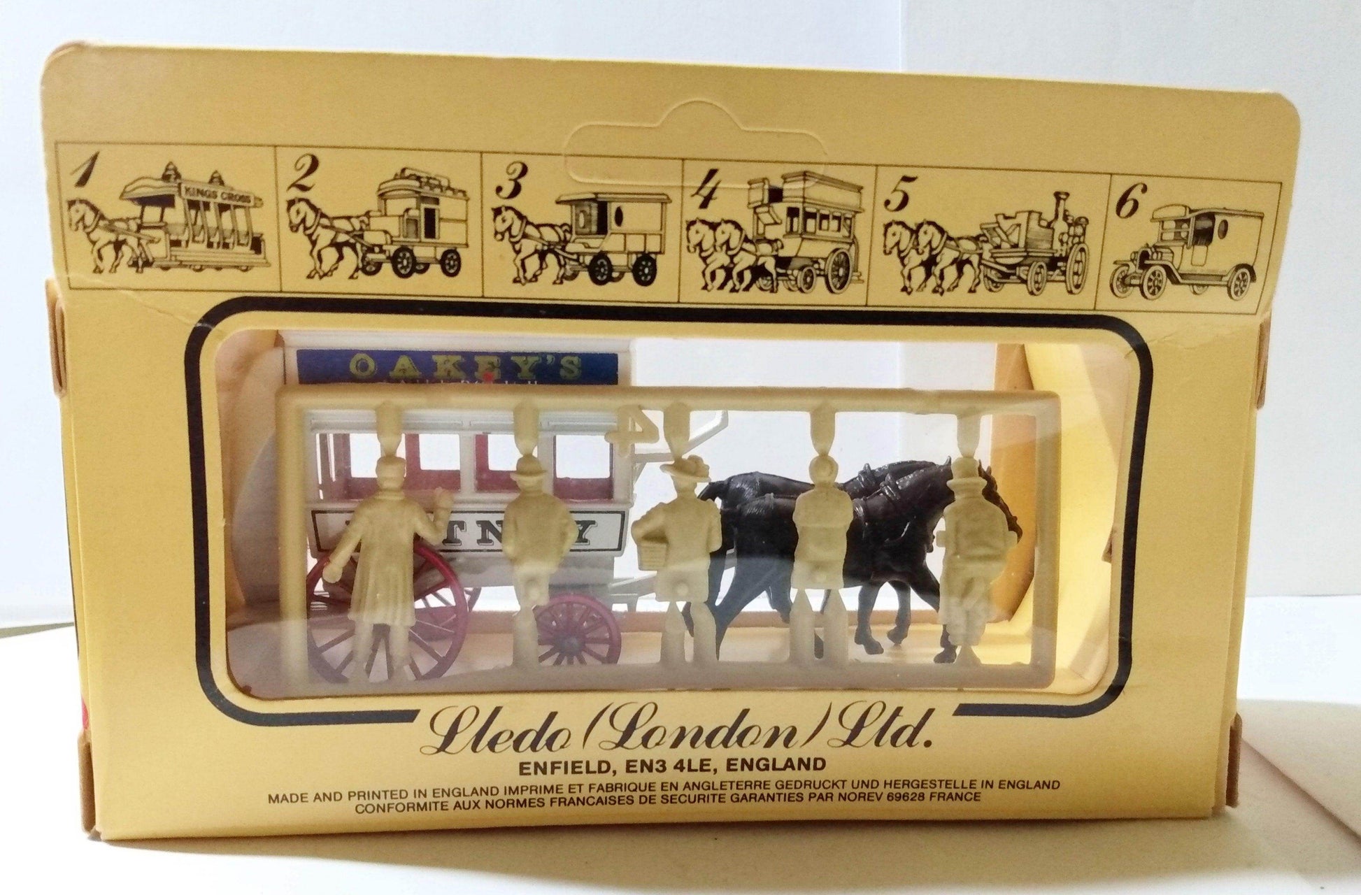 Lledo Days Gone DG4 Horse-Drawn Omnibus Putney Oakey's Polish 1984 - TulipStuff