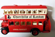 Load image into Gallery viewer, Lledo ProMotors 1932 AEC Regent Double Deck Bus Churchills of London - TulipStuff
