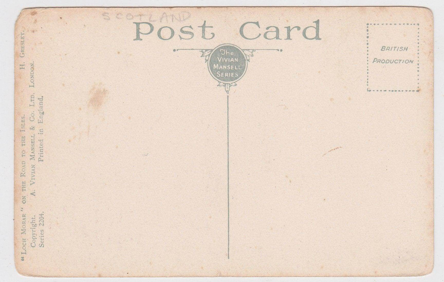 Loch Morar On The Road To The Isles Scotland Vivian Mansell 1910's - TulipStuff