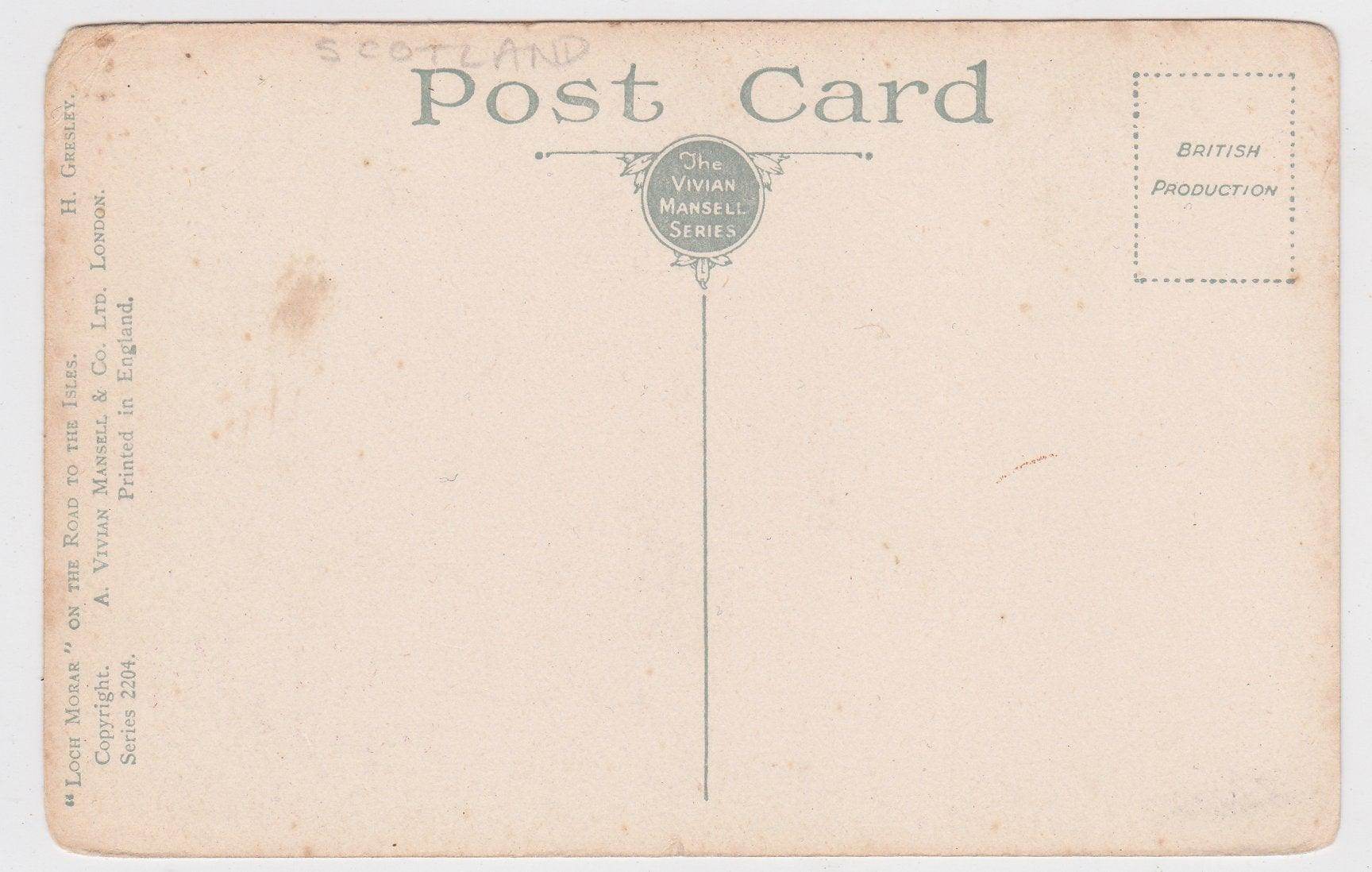 Loch Morar On The Road To The Isles Scotland Vivian Mansell 1910's - TulipStuff