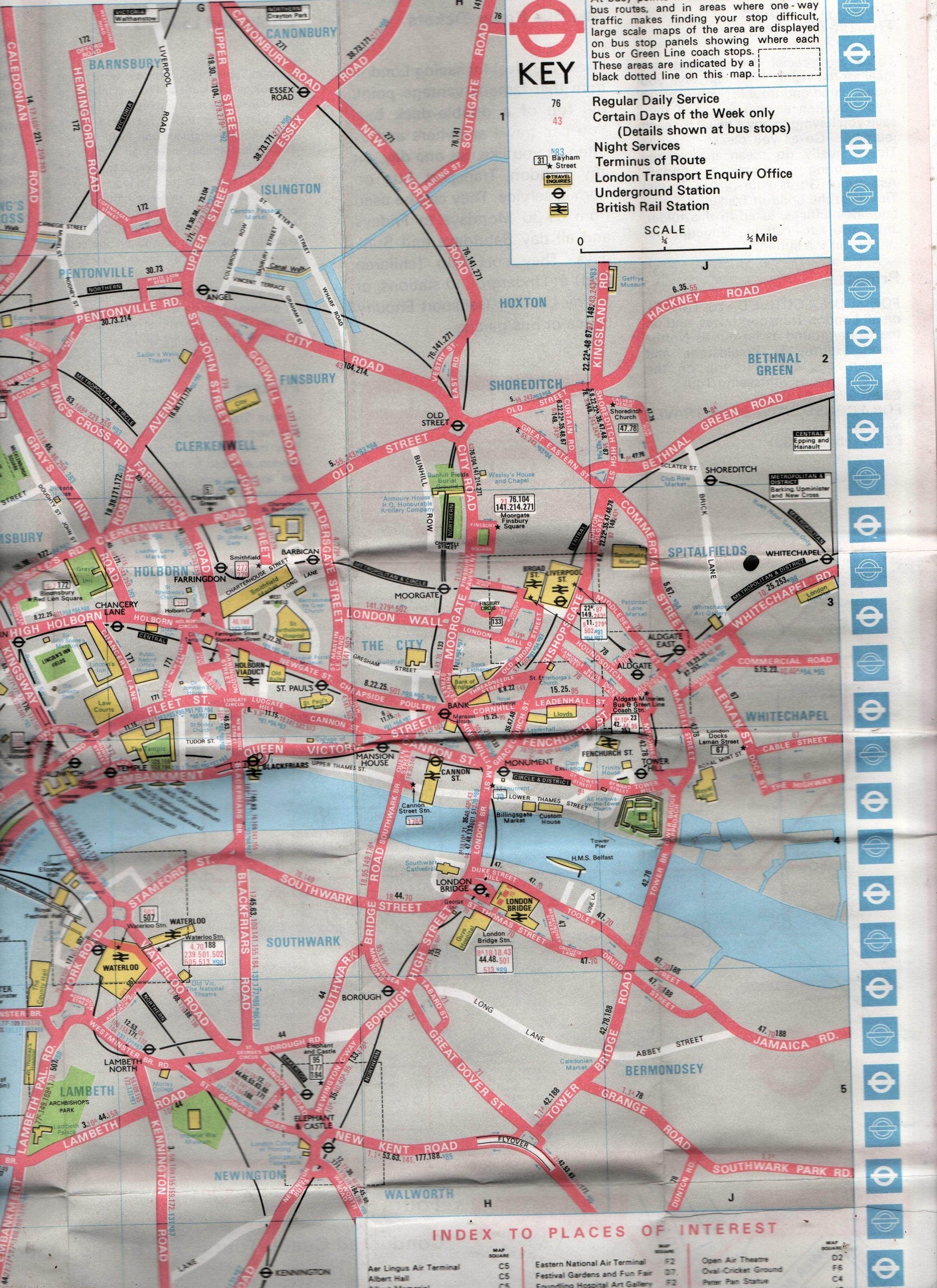 London Transport Tourist Info with Underground Tube and Bus Map 1973 - TulipStuff