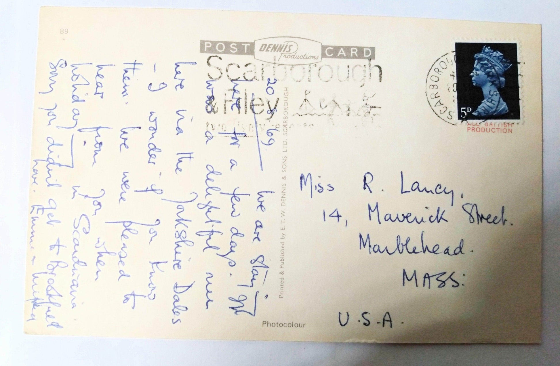 View From The Lighthouse Scarborough Harbor Boats England 1960's - TulipStuff