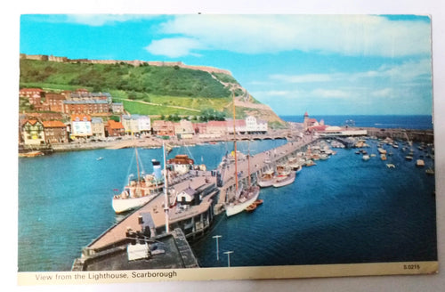 View From The Lighthouse Scarborough Harbor Boats England 1960's - TulipStuff