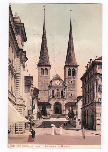 Luzern Hofkirche St Leodegar im Hof Cathedral Switzerland 1900's - TulipStuff
