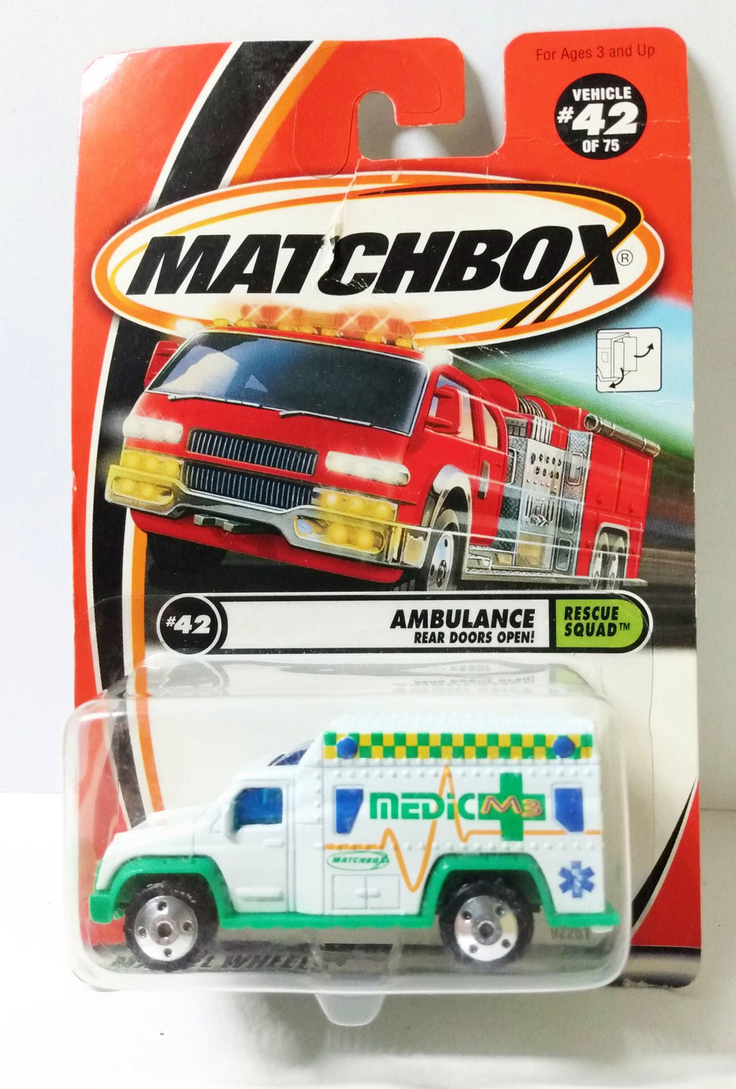 Matchbox 42 Rescue Squad Ambulance Diecast Metal 2001 - TulipStuff