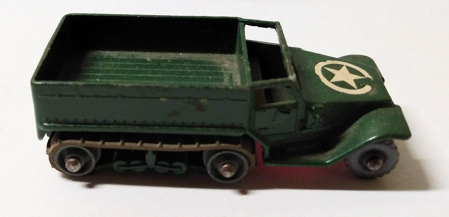 Lesney Matchbox 49 M3 Half Track Personnel Carrier Army 1958 - TulipStuff