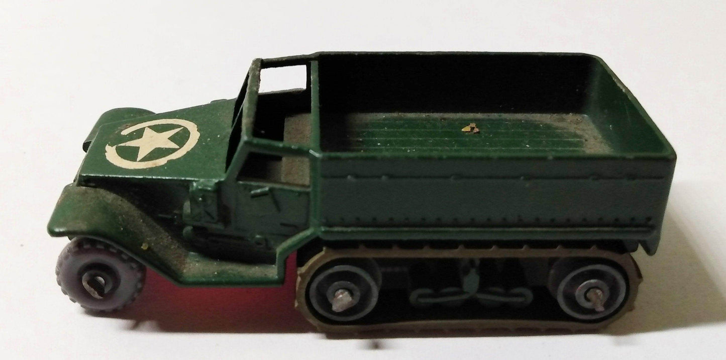 Lesney Matchbox 49 M3 Half Track Personnel Carrier Army 1958 - TulipStuff