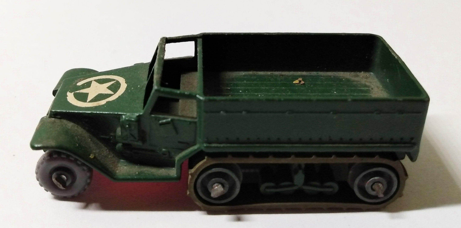 Lesney Matchbox 49 M3 Half Track Personnel Carrier Army 1958 - TulipStuff