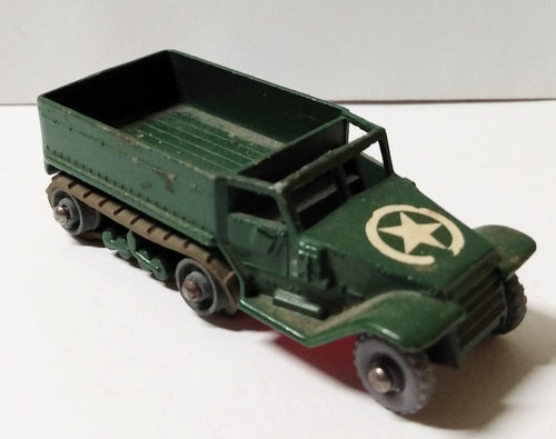 Lesney Matchbox 49 M3 Half Track Personnel Carrier Army 1958 - TulipStuff