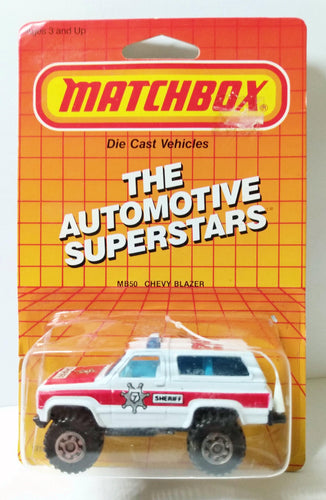 Matchbox 50 Chevy Blazer Sheriff Police Car Diecast Metal 1987 - TulipStuff