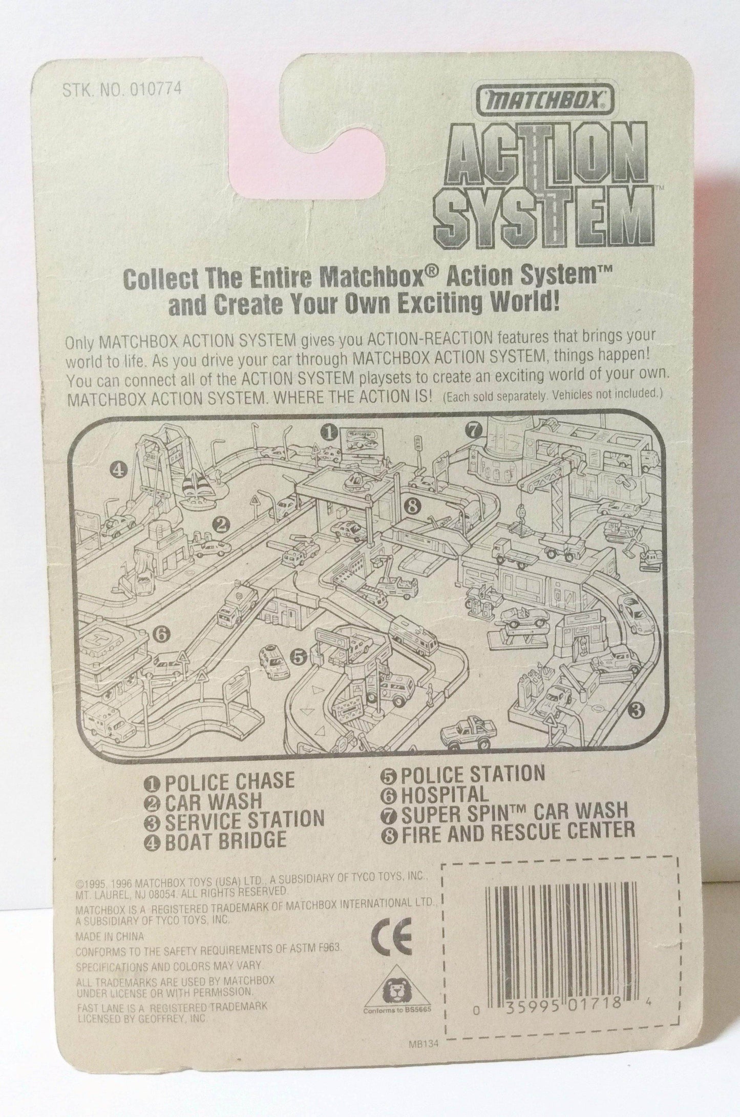 Matchbox 18 Extending Ladder Fire Truck Diecast Metal Toy 1996 - TulipStuff