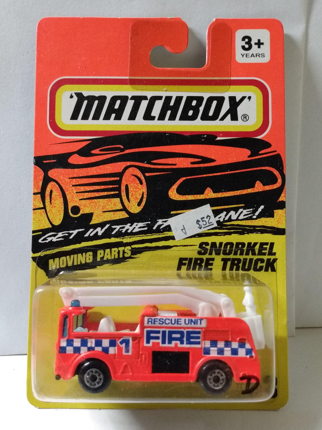 Matchbox 63 Snorkel Fire Truck Diecast Metal Toy 1993 Orange - TulipStuff