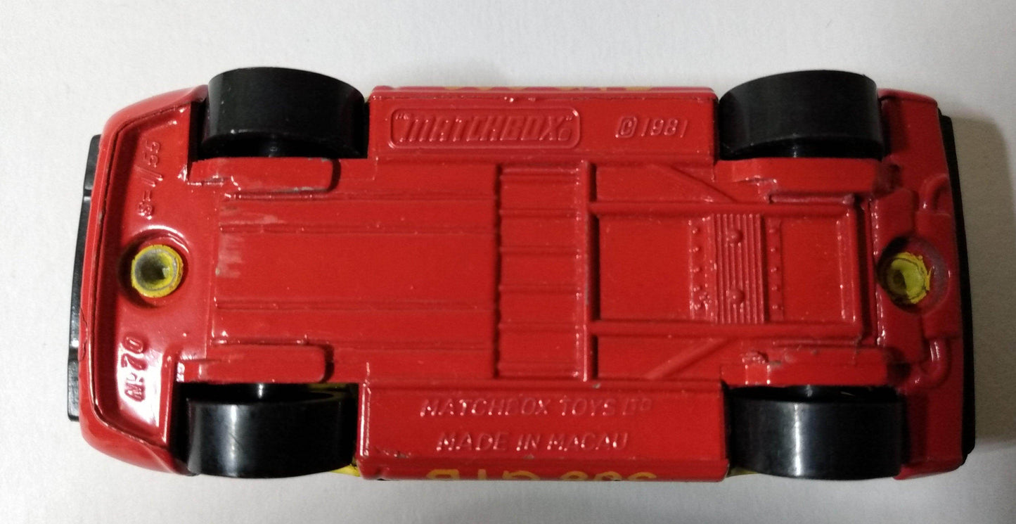 Matchbox 70 Ferrari 308 GTB Racing Car Yellow Macau 1981 - TulipStuff