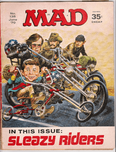 Mad Magazine 135 June 1970 Sleazy Riders Easy Riders Richard Nixon - TulipStuff