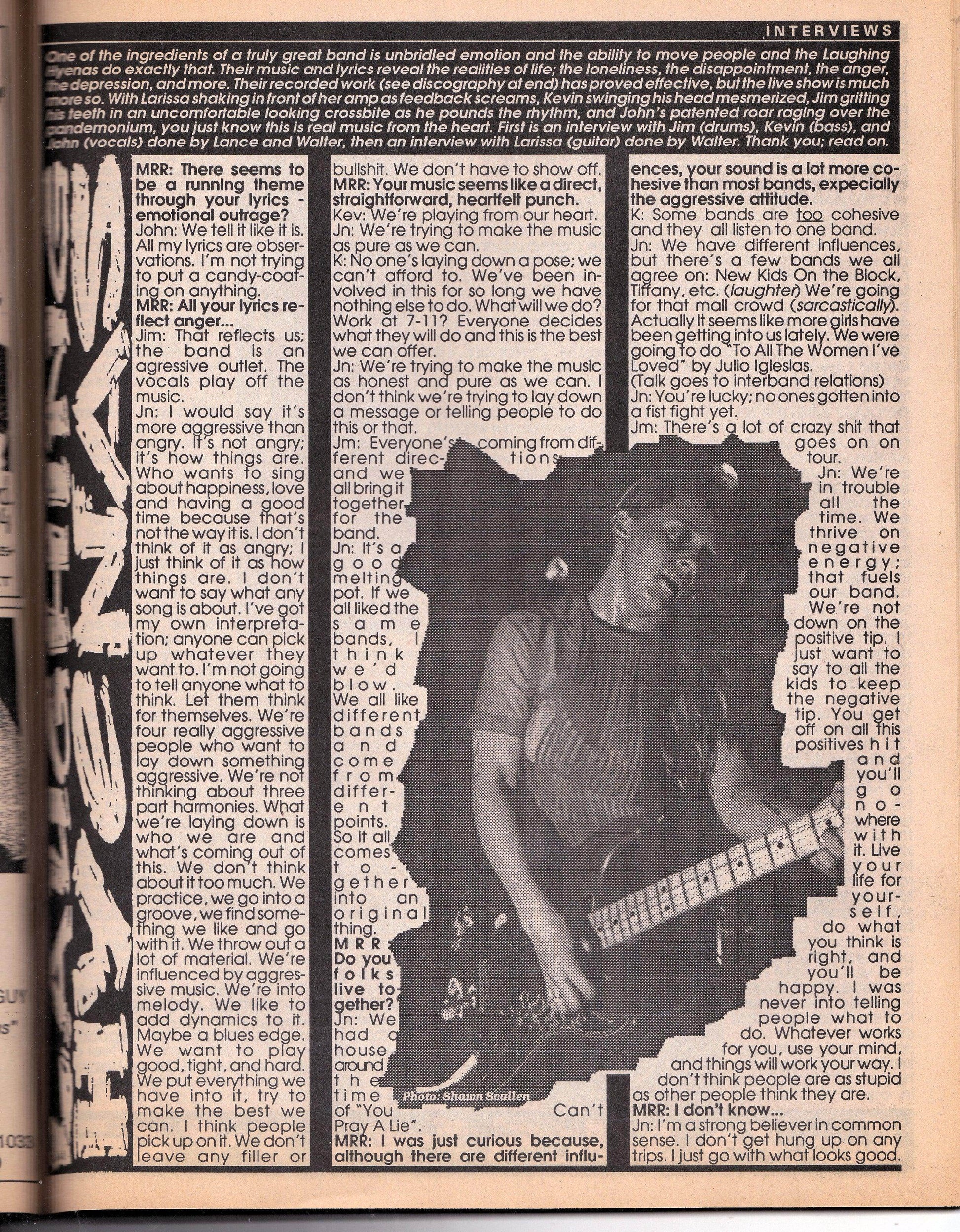 Maximum Rock N Roll Issue 94 March 1991 Punk Fanzine Laughing Hyenas - TulipStuff
