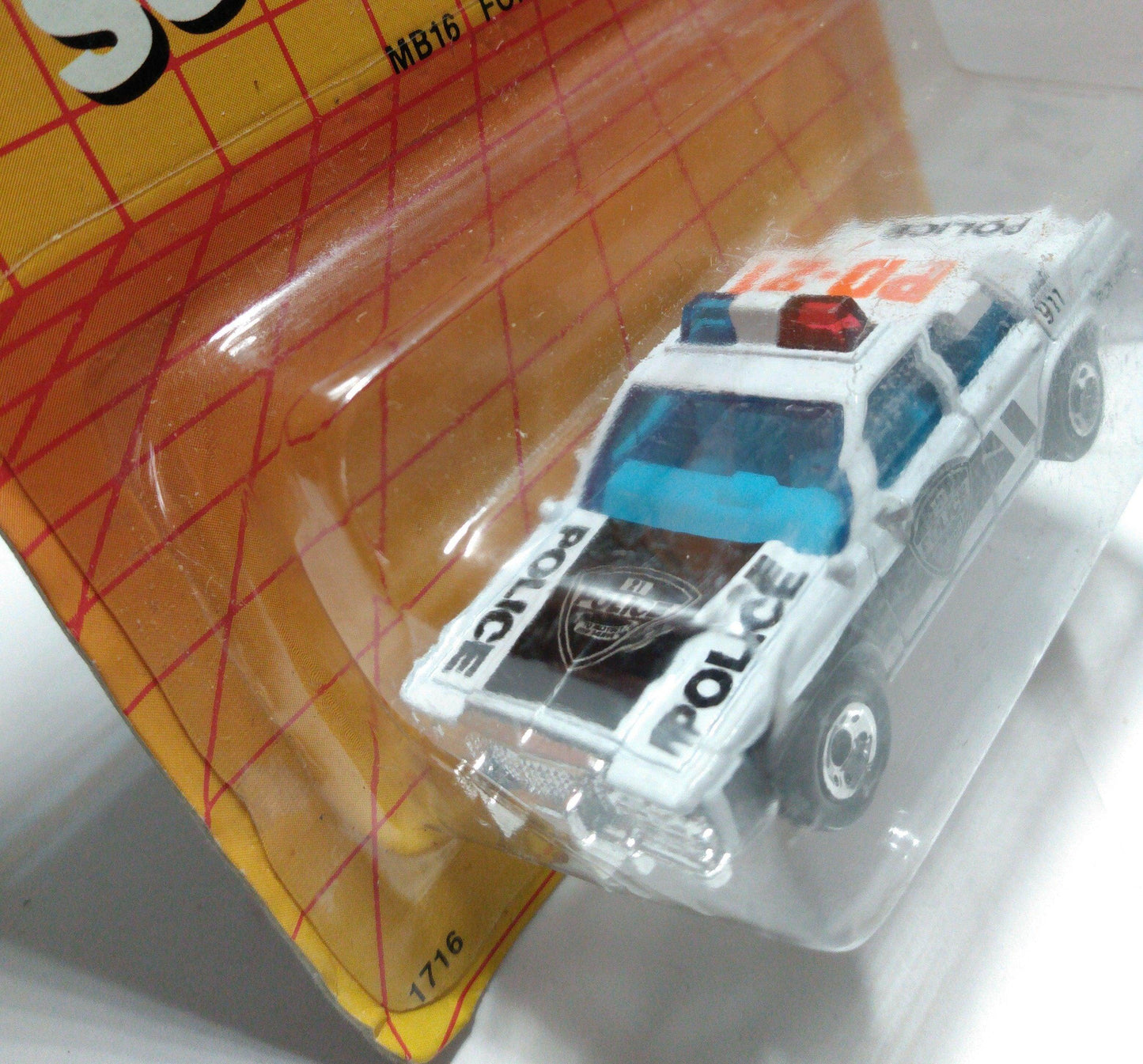 Matchbox MB16 Ford LTD Police Car Diecast Metal no. 1716 1987 - TulipStuff