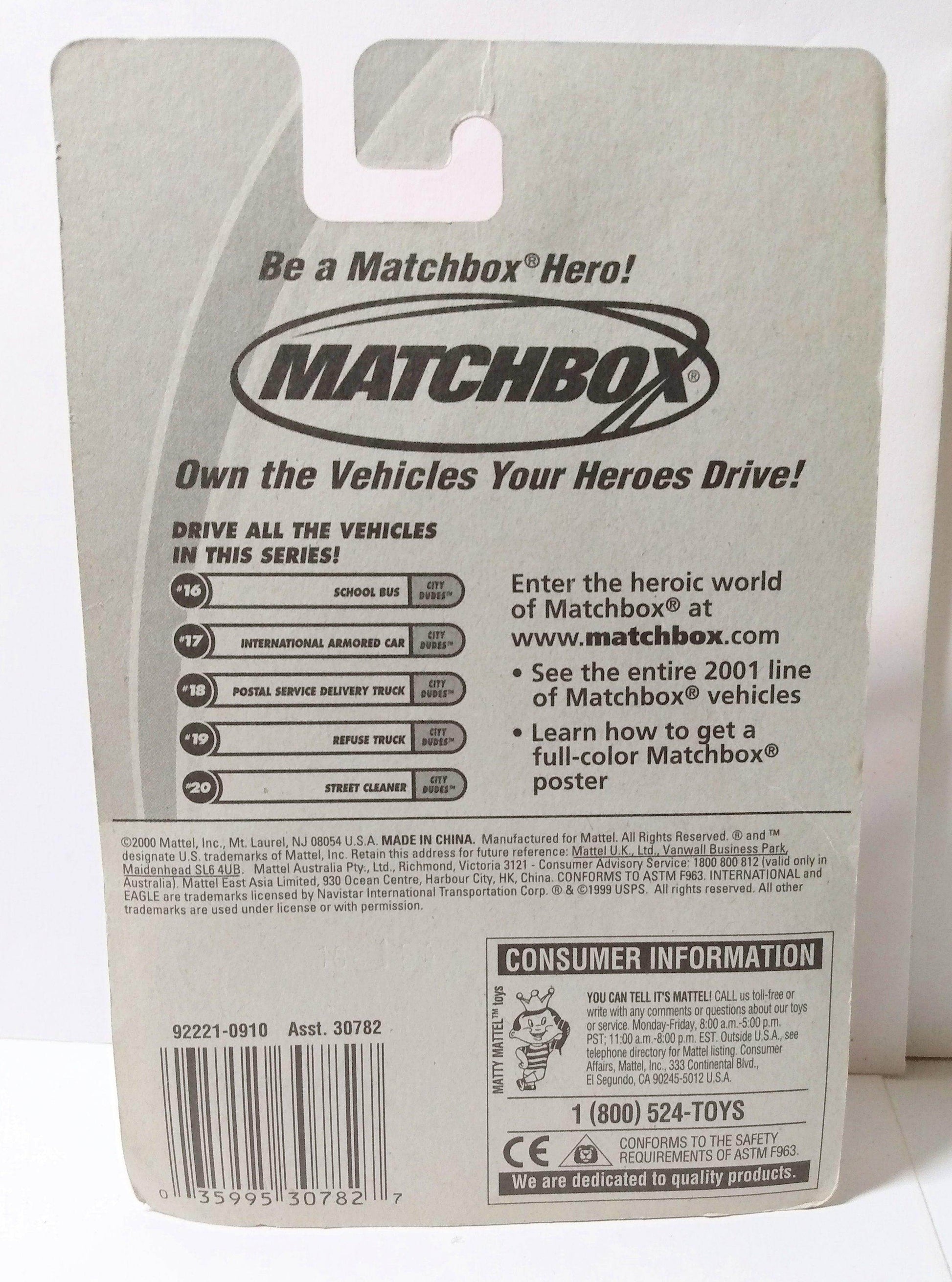 Matchbox 17 City Dudes International Armored Car 2001 - TulipStuff