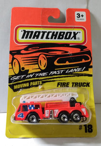 Matchbox 18 Extending Ladder Fire Truck Orange Diecast 1994 - TulipStuff