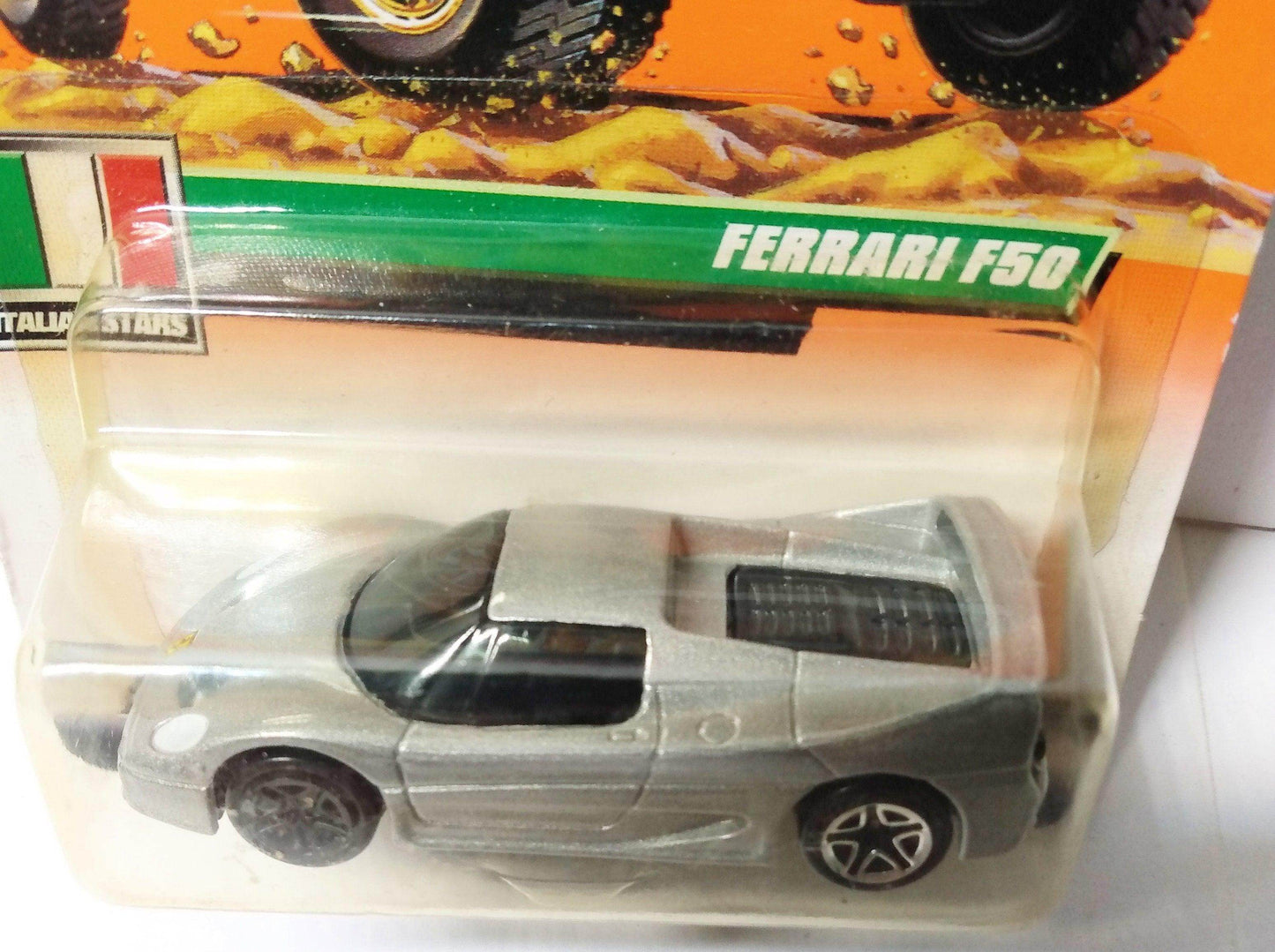 Matchbox 21 Italian Stars Ferrari F50 Mismatched Wheels Error Car 1999 - TulipStuff