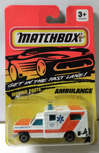 Matchbox 25 Ambulance Paramedics Dial 911 Diecast Metal 1994 - TulipStuff