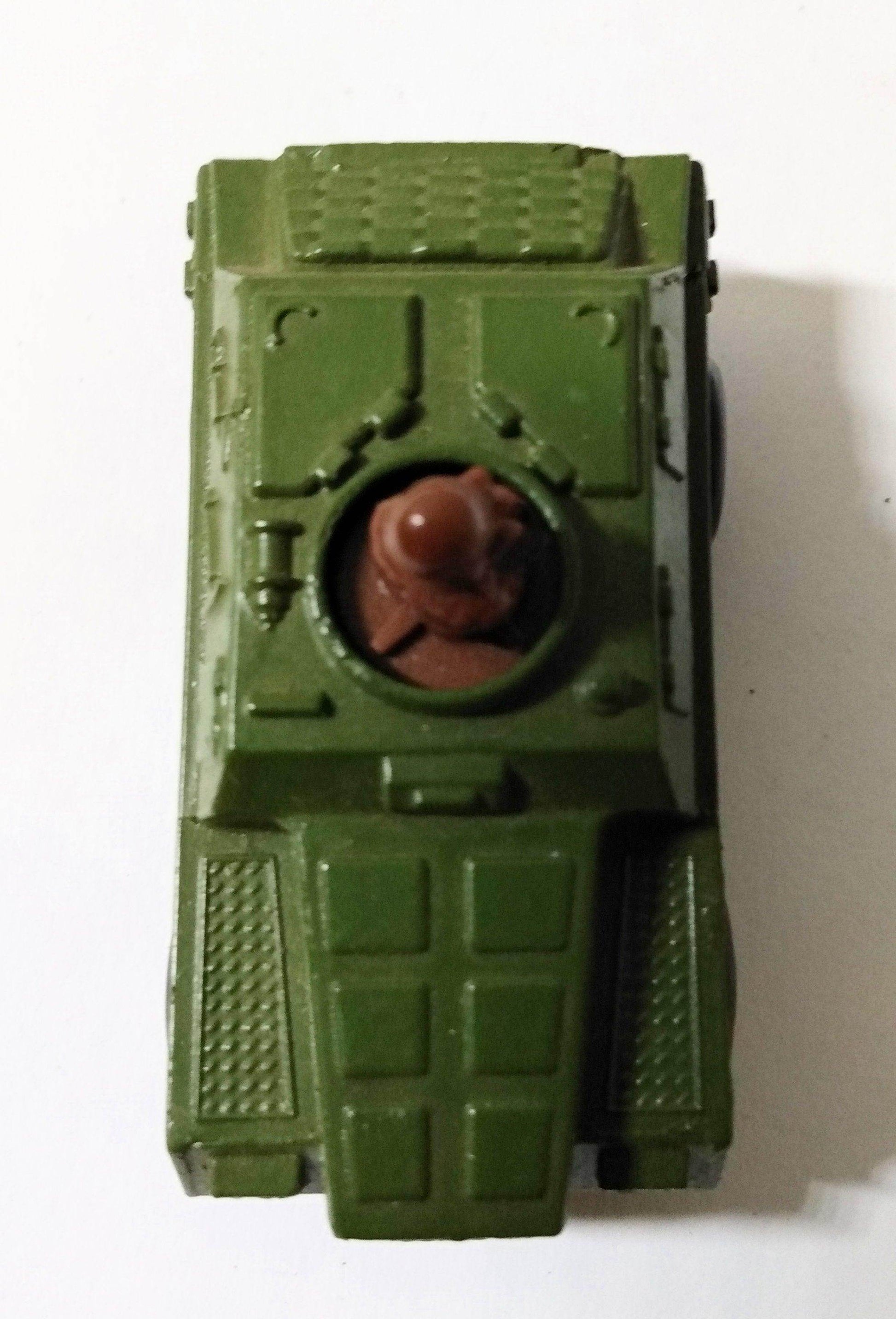 Lesney Matchbox No. 28 Stoat Armored Truck Army Rola-matics 1974 - TulipStuff