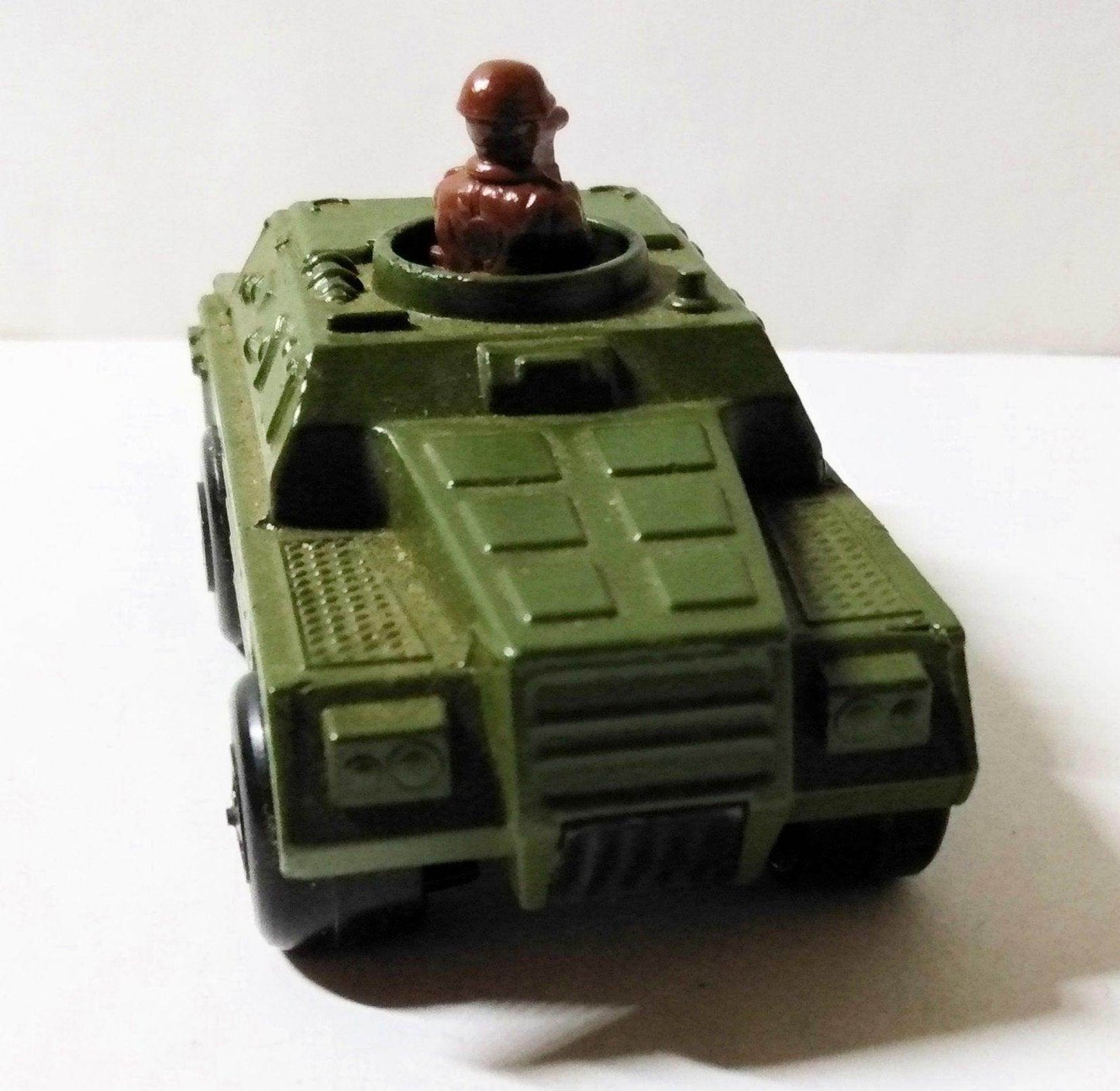 Lesney Matchbox No. 28 Stoat Armored Truck Army Rola-matics 1974 - TulipStuff