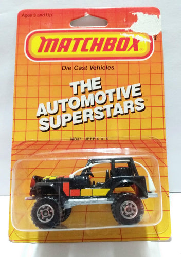 Matchbox 37 Jeep 4x4 Wrangler CJ-7 Renegade Black 1986 - TulipStuff