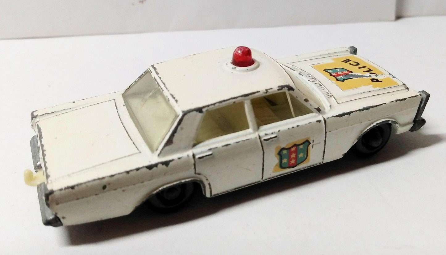 Lesney Matchbox 55 Ford Galaxie Police Car England 1966 - TulipStuff