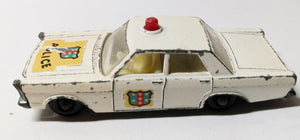Lesney Matchbox 55 Ford Galaxie Police Car England 1966 - TulipStuff
