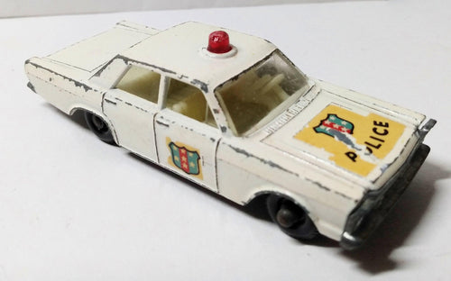 Lesney Matchbox 55 Ford Galaxie Police Car England 1966 - TulipStuff