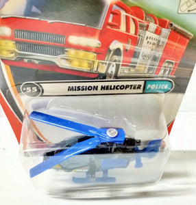 Matchbox 55 Police Mission Helicopter Blue Black 2000 - TulipStuff