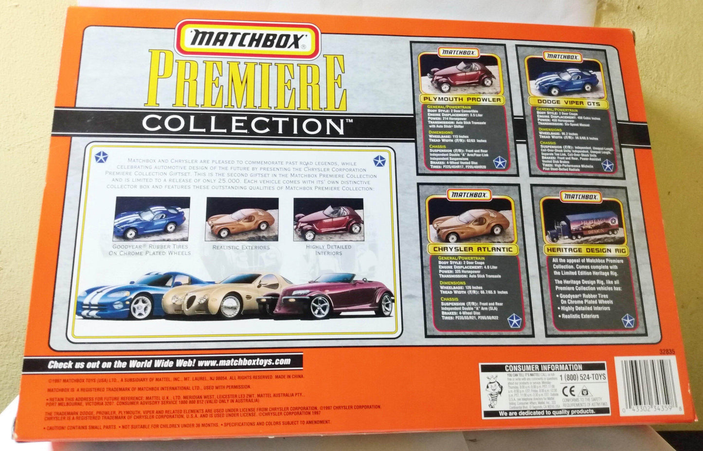 Matchbox Premiere Collection Chrysler Corporation 4-car Gift Set 1997 - TulipStuff