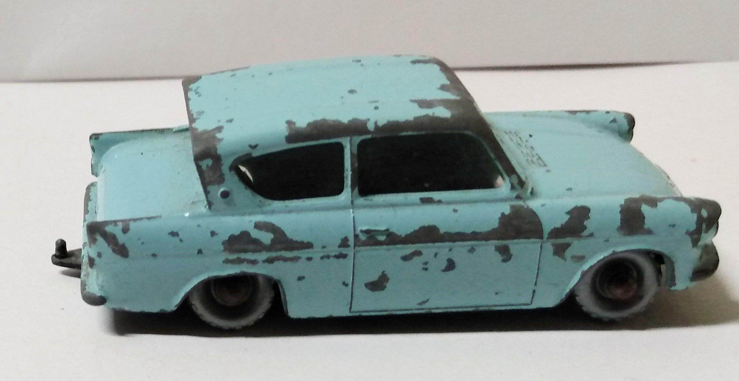 Lesney Matchbox  7 Ford Anglia Light Blue Silver Wheels England 1961 - TulipStuff