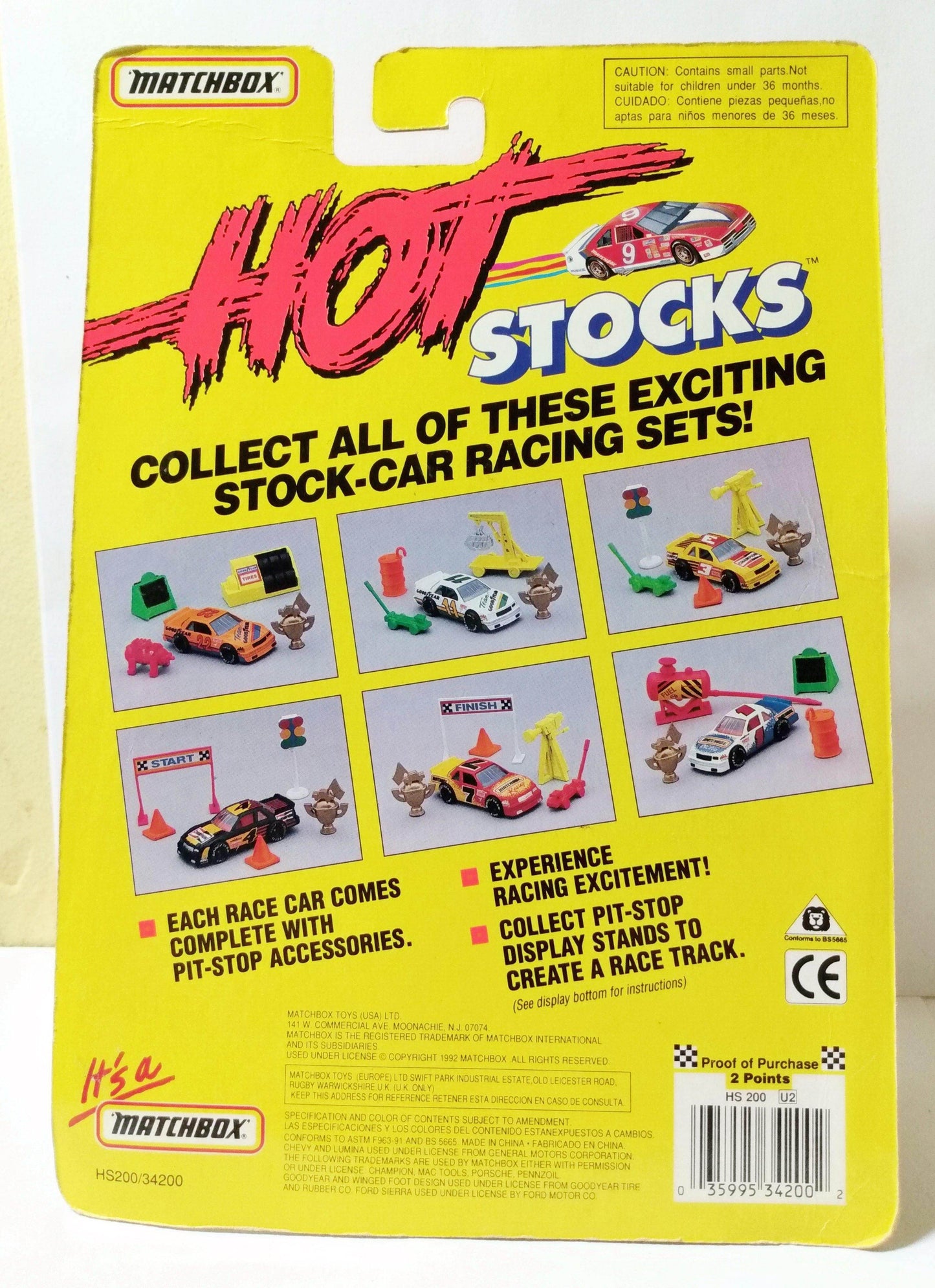Matchbox Hot Stocks Pit Stop Action Playset Chevy Lumina 1992 - TulipStuff
